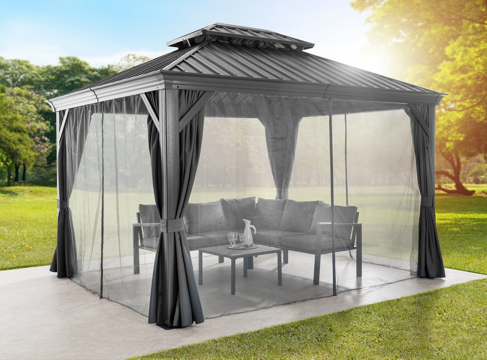 CHILLROI Garten Pavillon-/ Pergola Prato - ca. 360 x 480 x 290 cm
