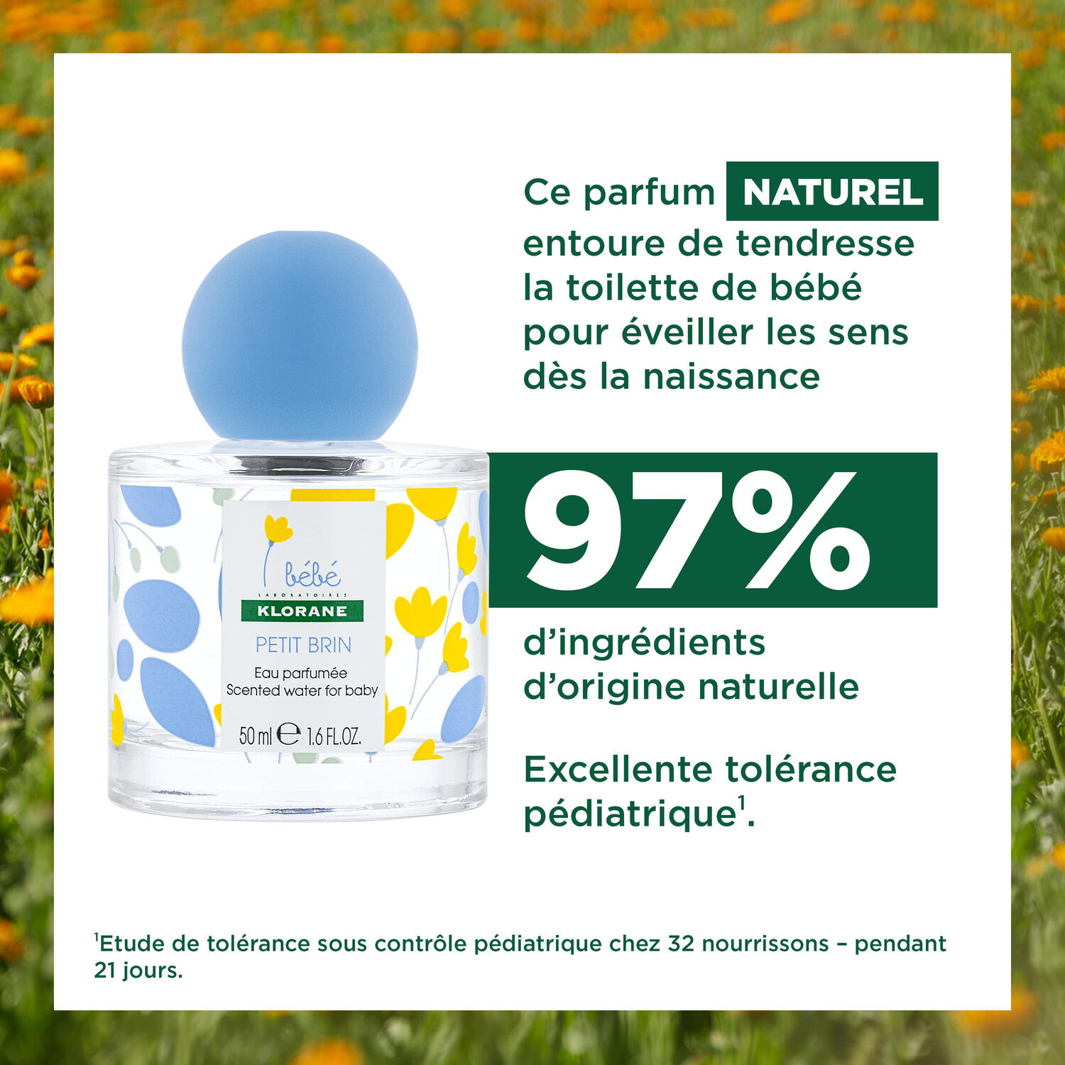 Klorane Eau Parfumée Bébé Petit Brin 50 ml