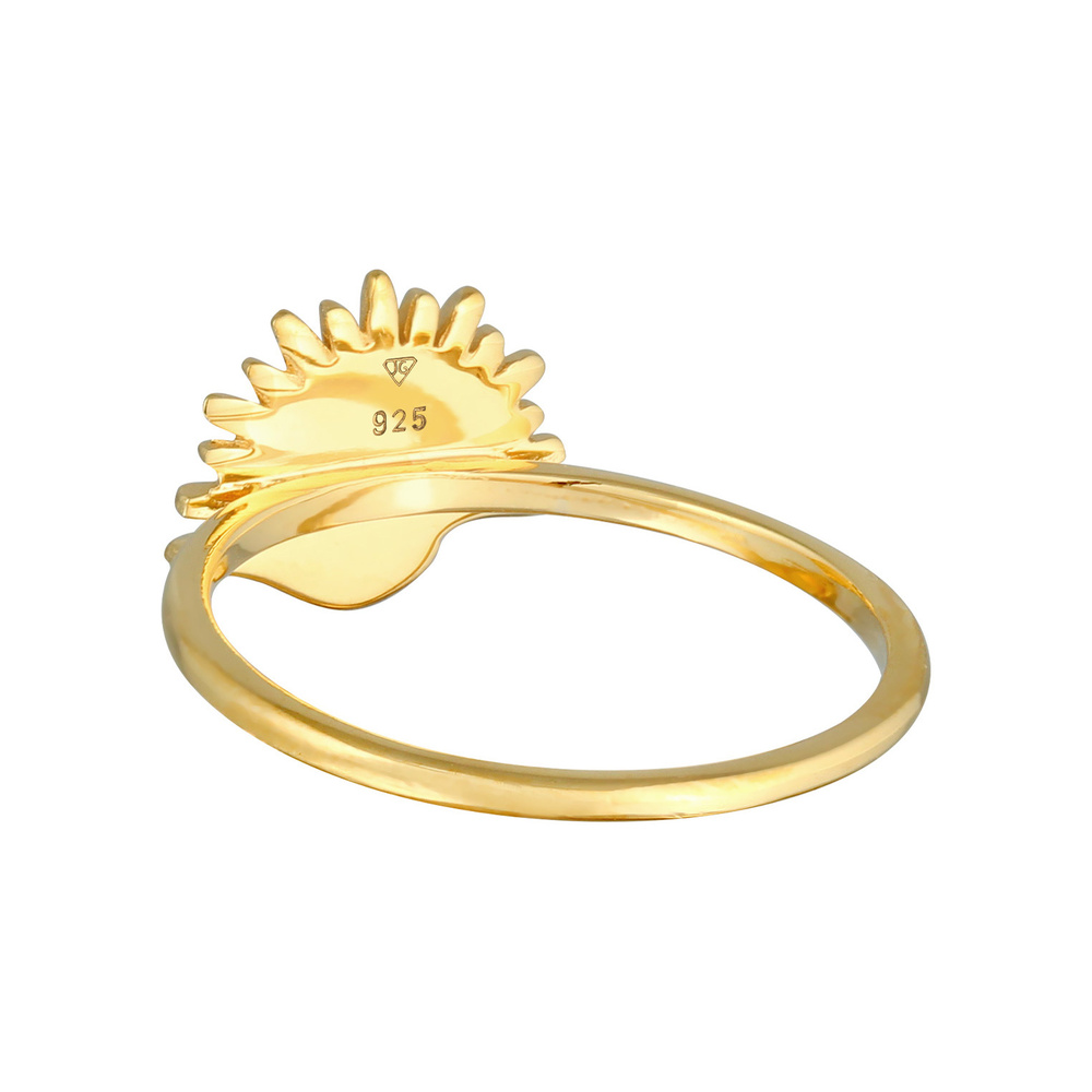 Elli Elli Bague Blogueur Femme Sun Boho Look Trend avec pierre de lune en argent sterl Bague