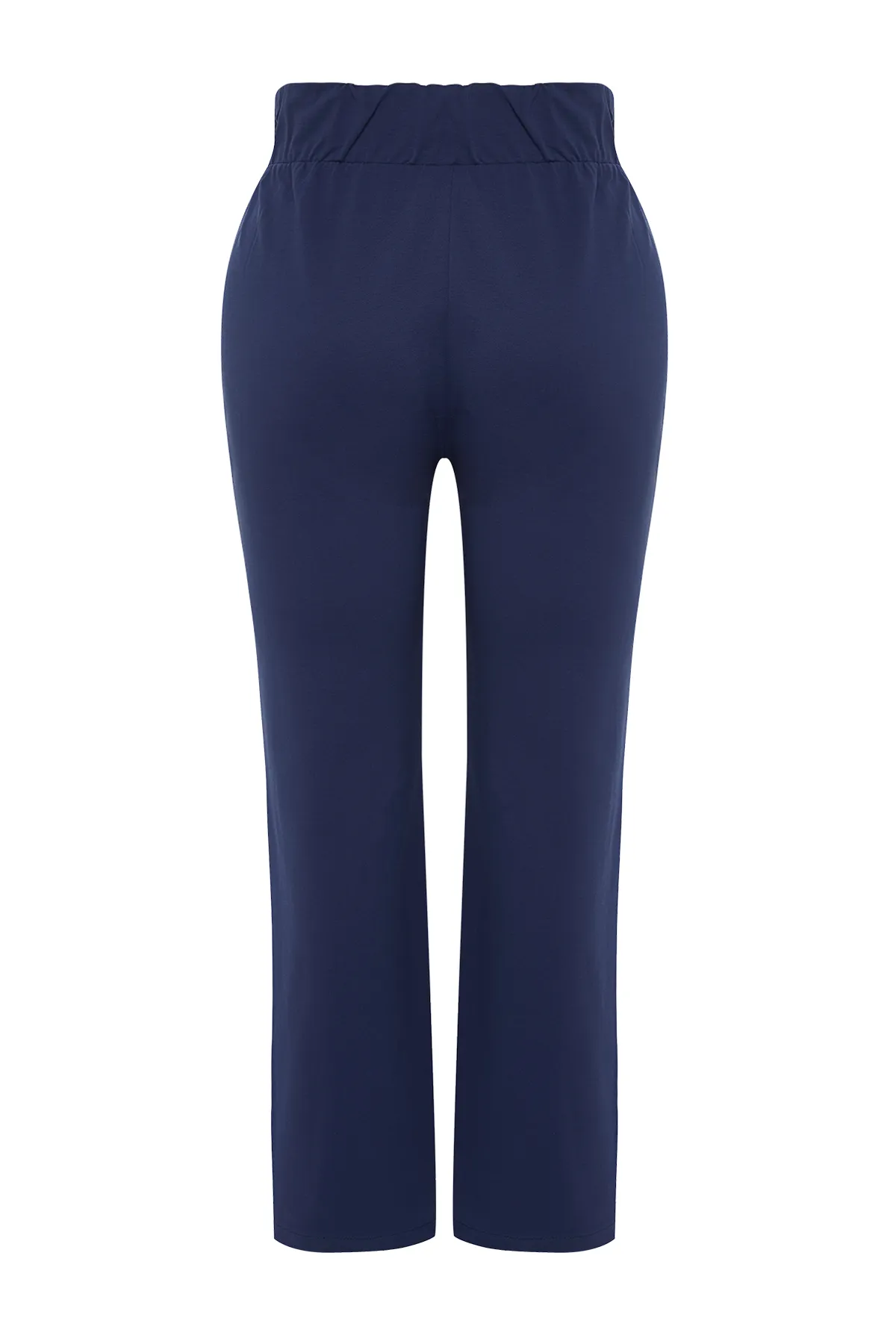 Trendyol Curve  Marineblaue Paspelierung, detaillierte dünne Jogger-Strick-Jogginghose TBBSS24AJ00001