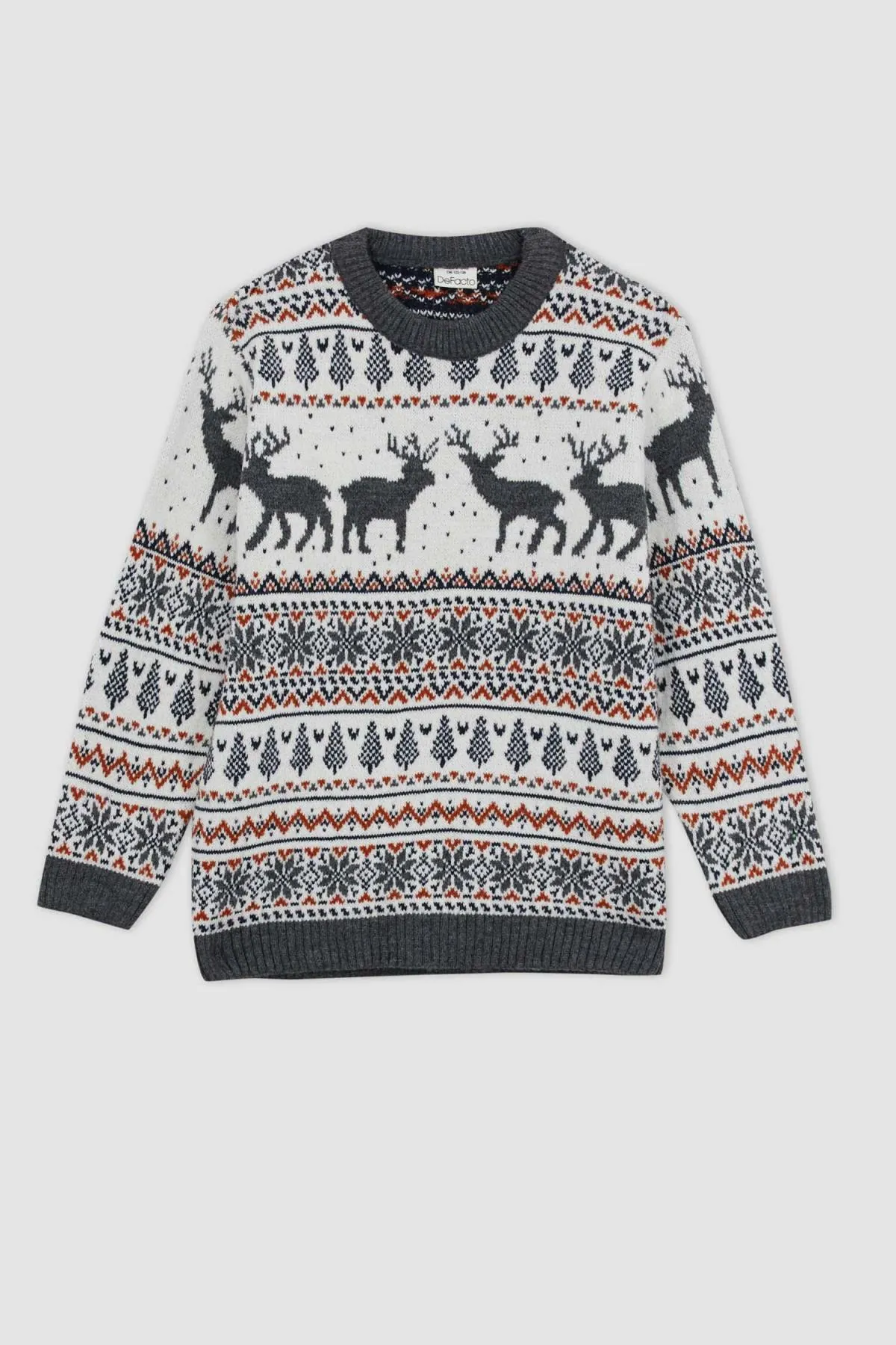 DeFacto  Jungenpullover mit Rundhalsausschnitt und Neujahrsmotiv