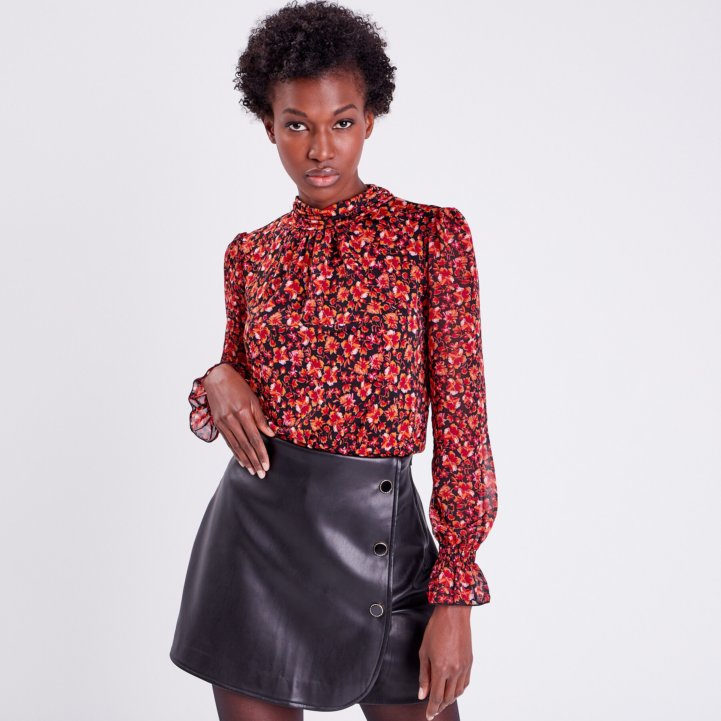Blouse manches longues noir femme | Cache Cache