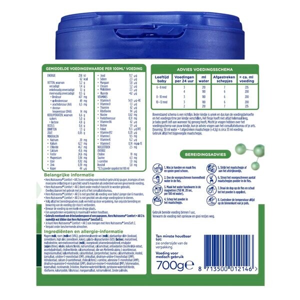 Nadaljevalno mleko Hero Nutrasense Comfort AR 2 6 M 700 g