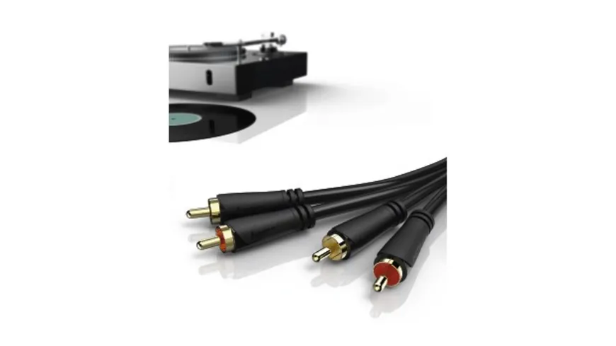 Audio-Kabel, 2 Cinch-Stecker - 2 Cinch-Stecker, vergoldet, 1,5 m