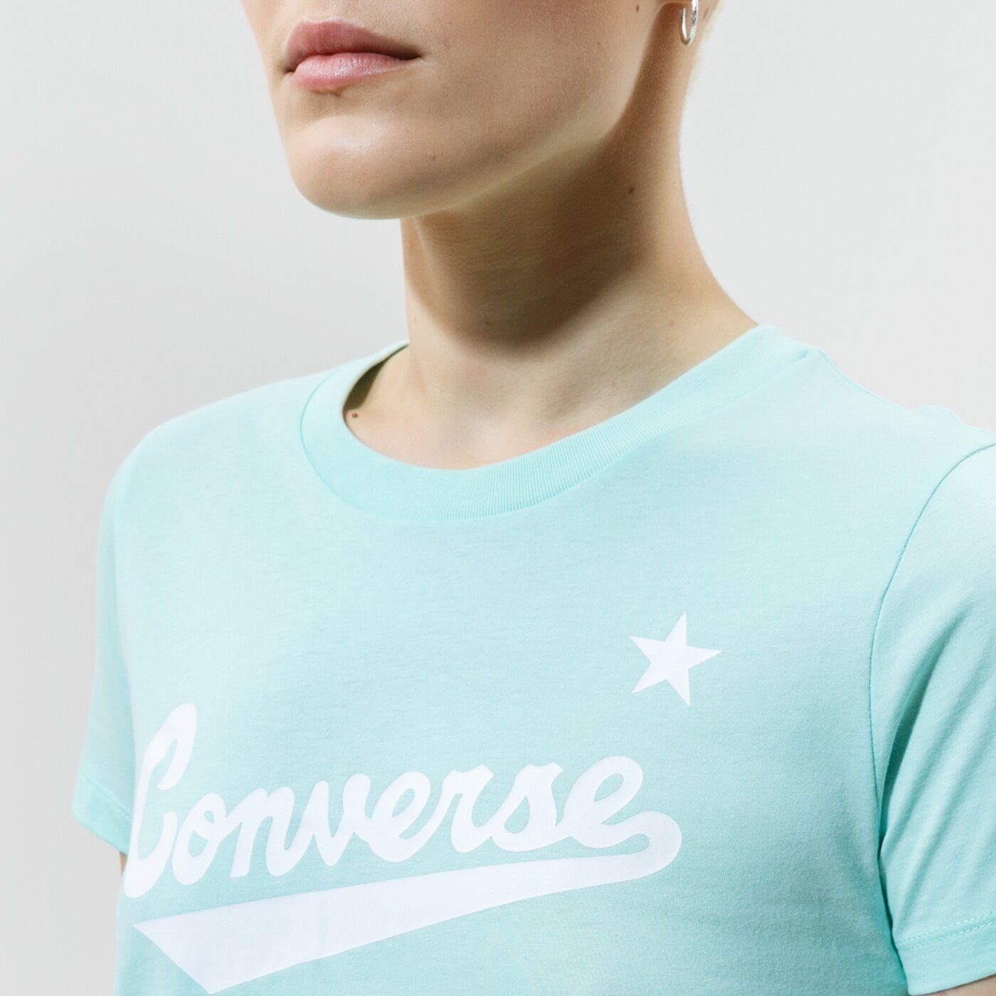 CONVERSE T-SHIRT WMN NOVA CENTER FRONT LOGO TEE Miętowy
