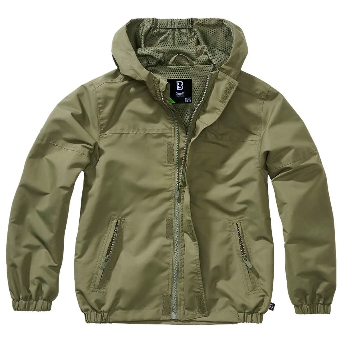 Kinder Sommer Windbreaker Frontzip oliv