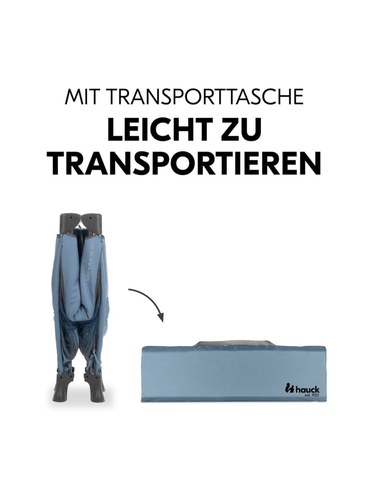 Hauck Reisebett & Laufgitter Sleep N Play SQ Set (mit Komfort-Matratze in blau günstig kaufen onesize