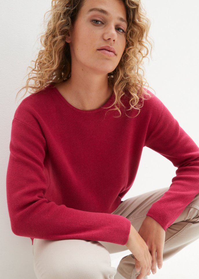 Essential Milano Rib Pullover mit Rundhals