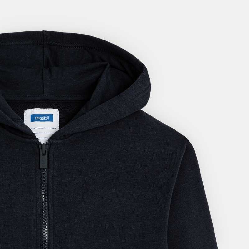 Sweat zippé à capuche bleu garçon
