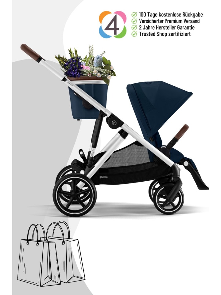 Cybex Cybex Gazelle S Kinderwagen - Farbe: Ocean Blue / Gestell Silver günstig kaufen onesize