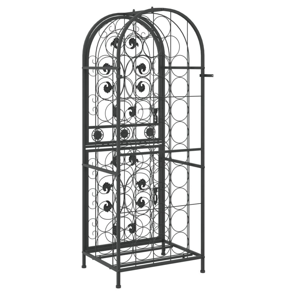 vidaXL Weinregal Weinregal für 41 Flaschen Schwarz 45x36x120 cm Schmiedeeisen