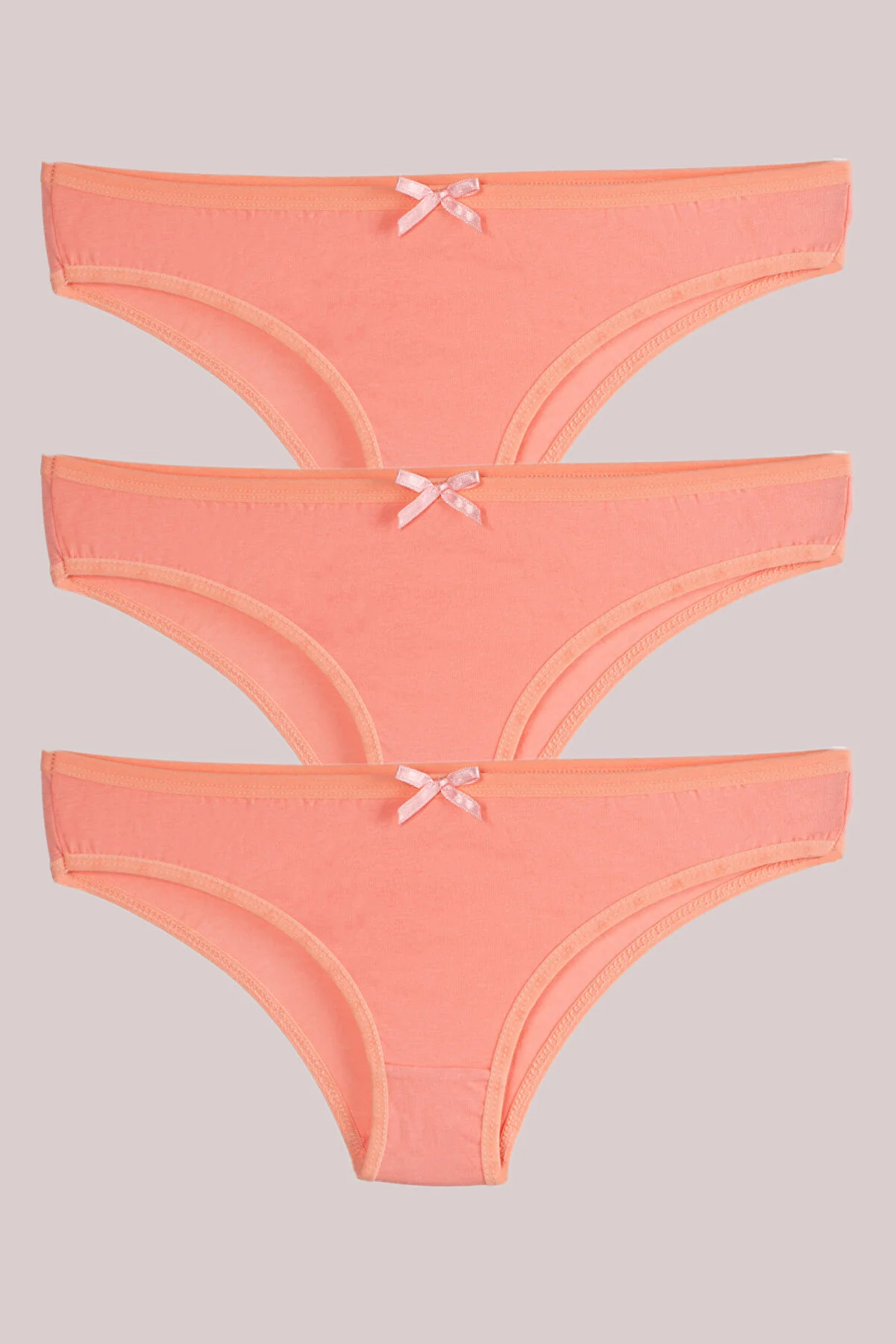armonika  Lachsfarbene Höschen aus Lycra-Baumwolle für Damen im 3er-Pack