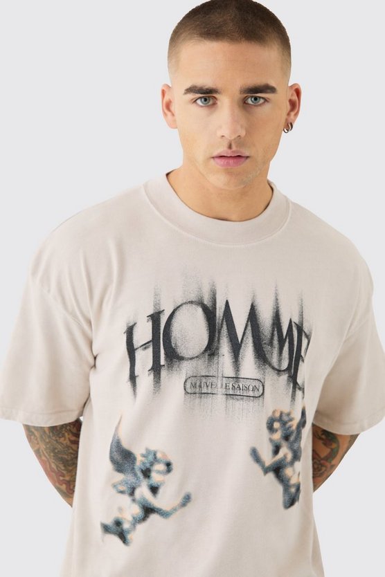 Oversized Washed Blurred Renaissance T-shirt