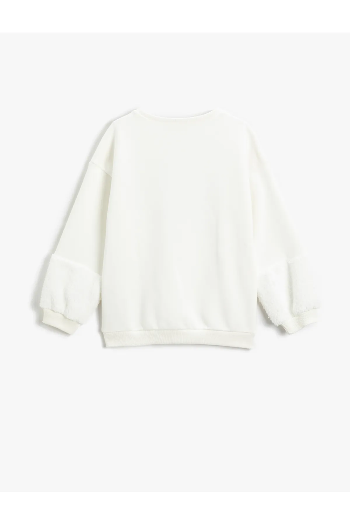 Koton  Plüsch-Sweatshirt mit Details, Pailletten, bestickt, Rundhalsausschnitt, gerippt