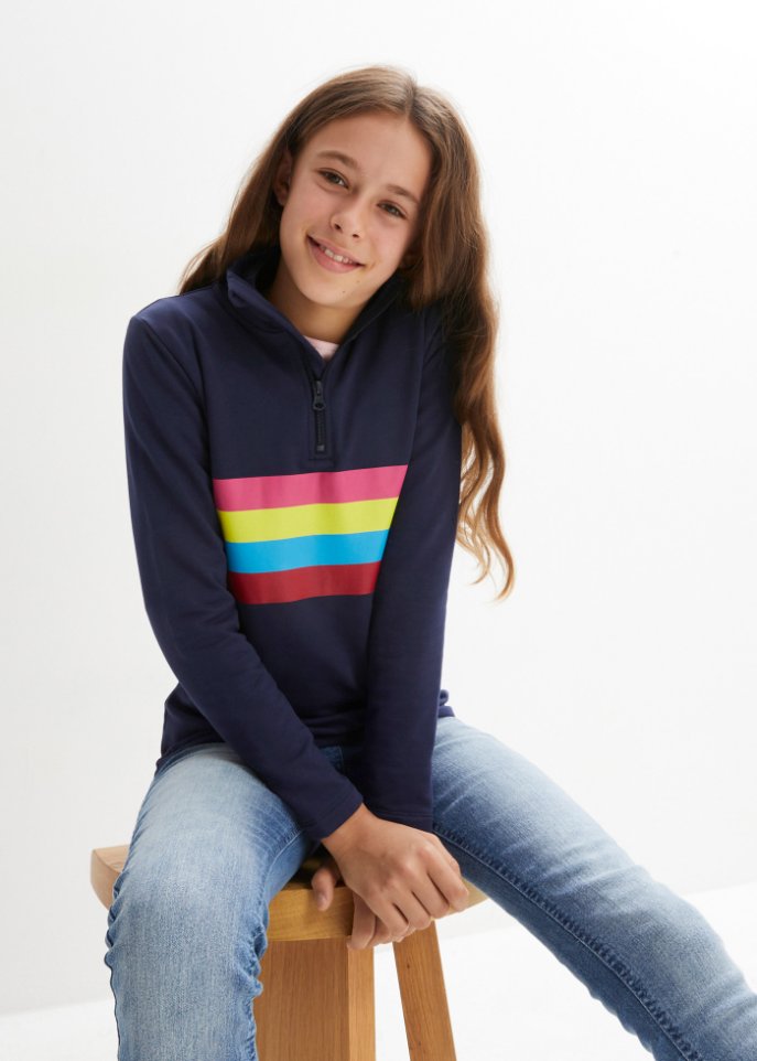Mädchen Thermo-Langarmshirt mit Stehkragen
