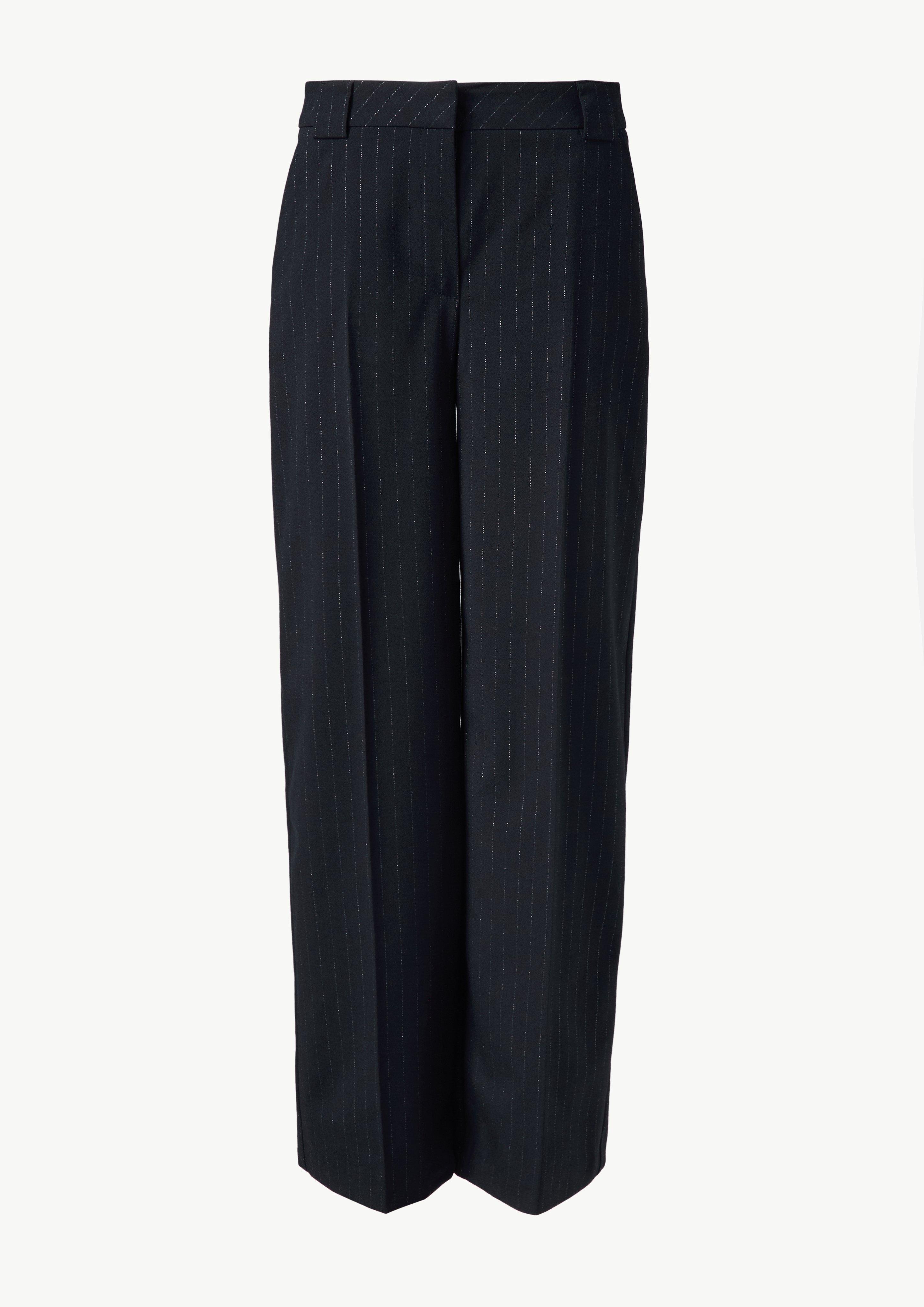 Nadelstreifen-Hose mit dezentem Lurexgarn - navy