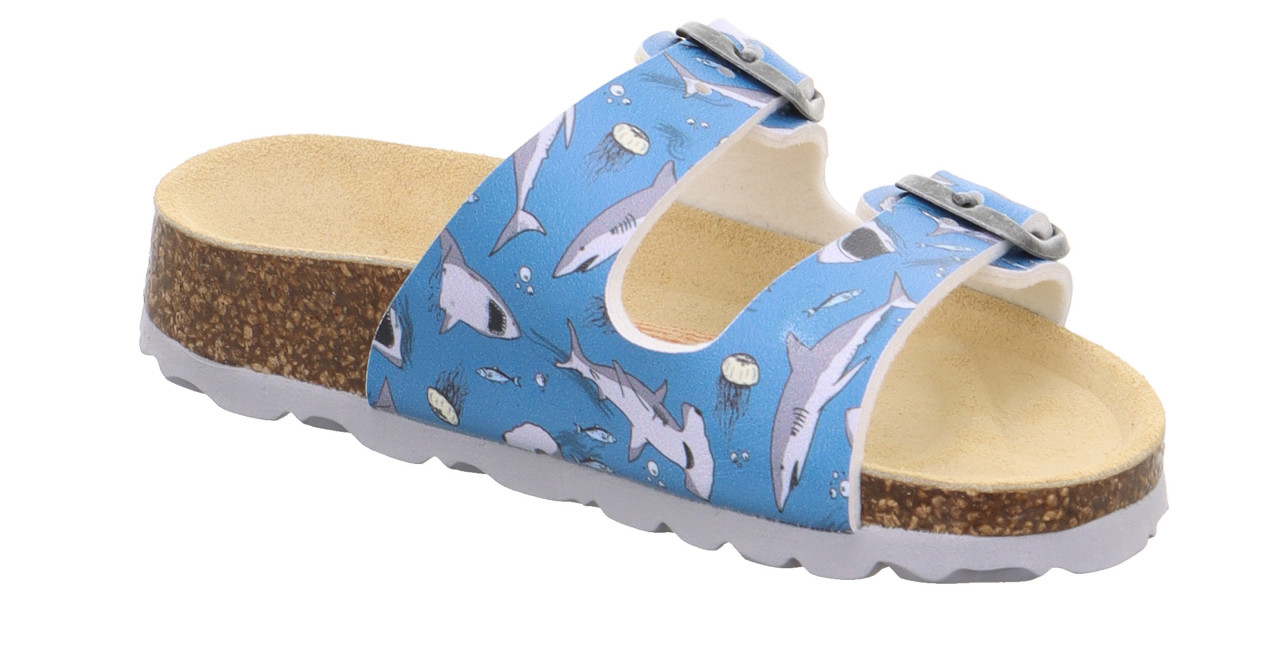 FUSSBETTPANTOFFEL - Blau/MehrfarbigPantoffel mit Schnalle