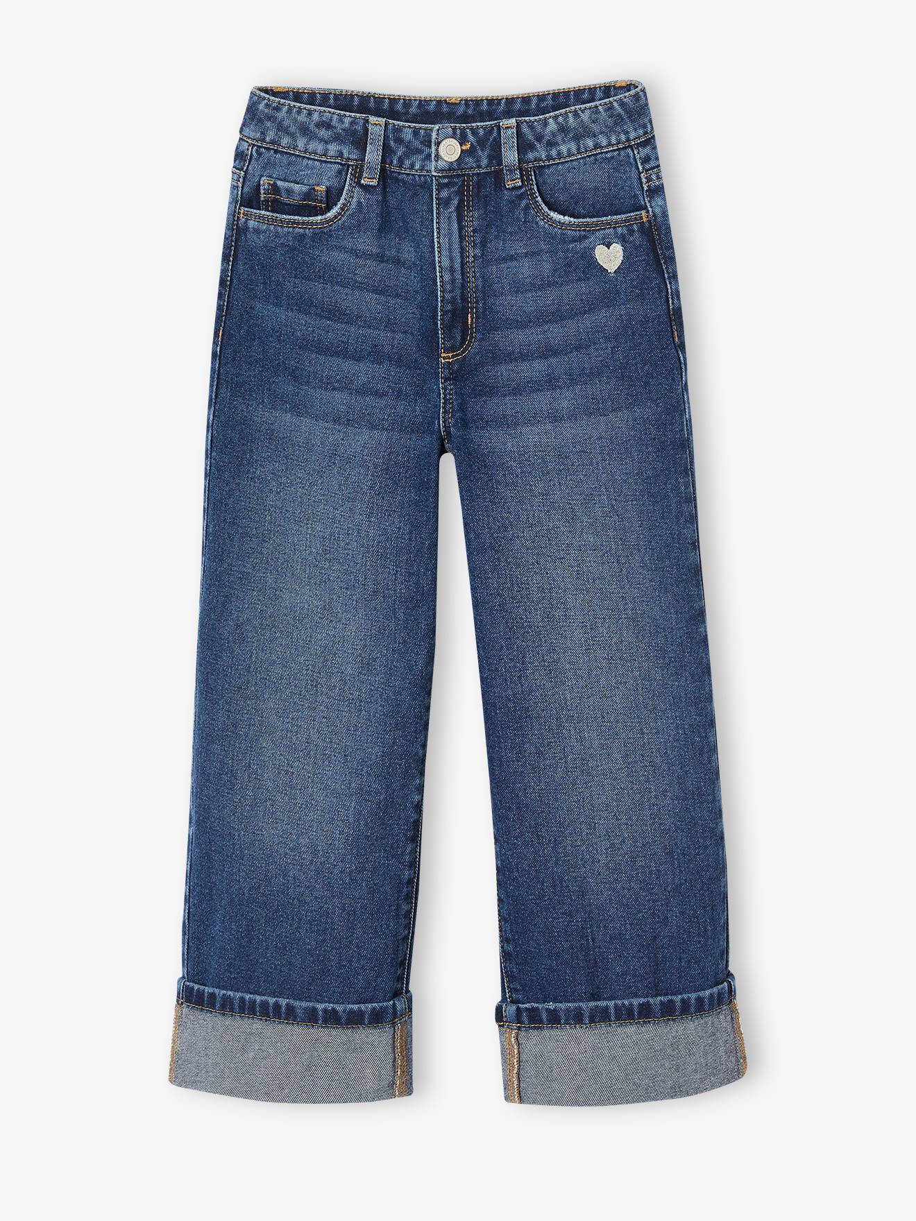 Vertbaudet Weite Mädchen Jeans - blue stone