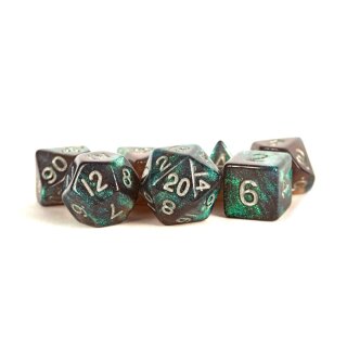 16mm Acrylic Poly Set Stardust Gray w/ Silver Numbers
