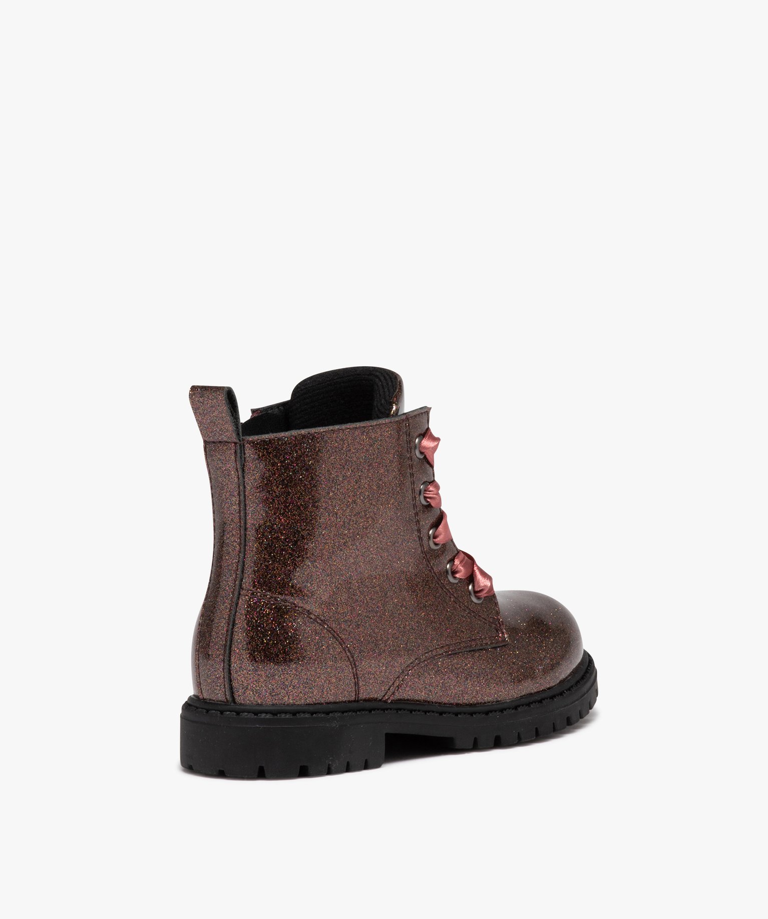 Boots fille vernies à paillettes du 25 au 30 noir | GEMO