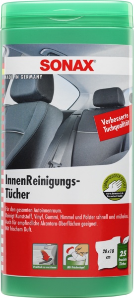 SONAX 412200 InnenReinigungsTücher Box 25 Stück - ATU