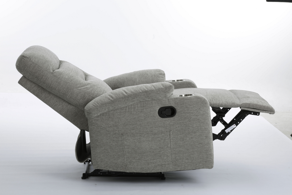 Happy Home Happy Home verstellbarer Relaxsessel mit 2 Getränkehaltern hellgrau