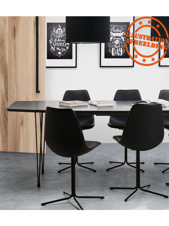 KADIMA DESIGN Ausziehbarer Esstisch aus Eschenholz und Metall | Industrieller Stil in Schwarz günstig kaufen onesize