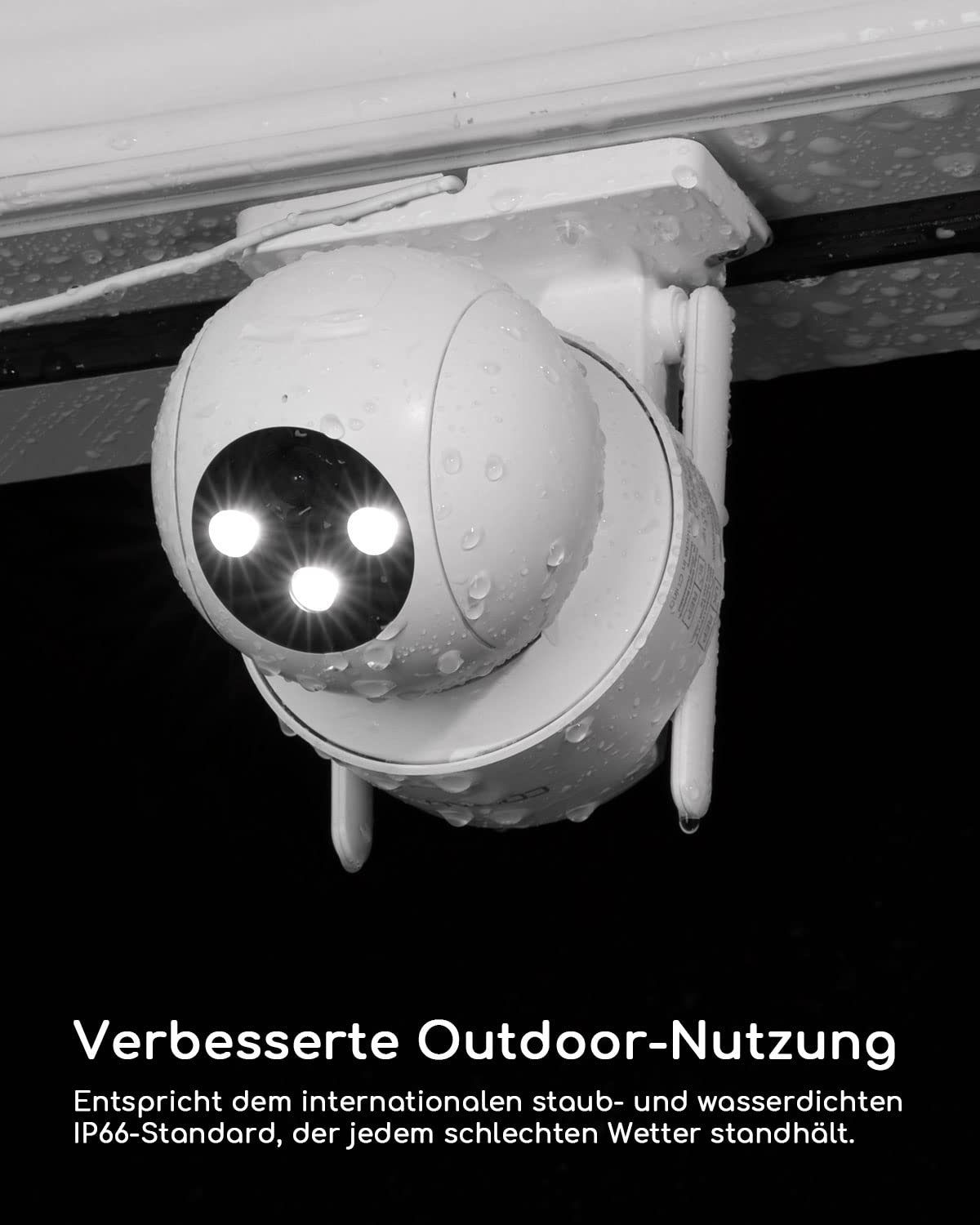 COOAU 2K 3MP Überwachungskamera Aussen PTZ WLAN Kamera Outdoor Überwachungskamera (Aussen, Außen, Außenbereich, 355°/90°Schwenkbar WLAN WiFi Kamera Überwachung, Automatische Menschliche Verfolgung,24/7 Aufnahme,Nachtsicht in Farbe, Erweitert Datensch