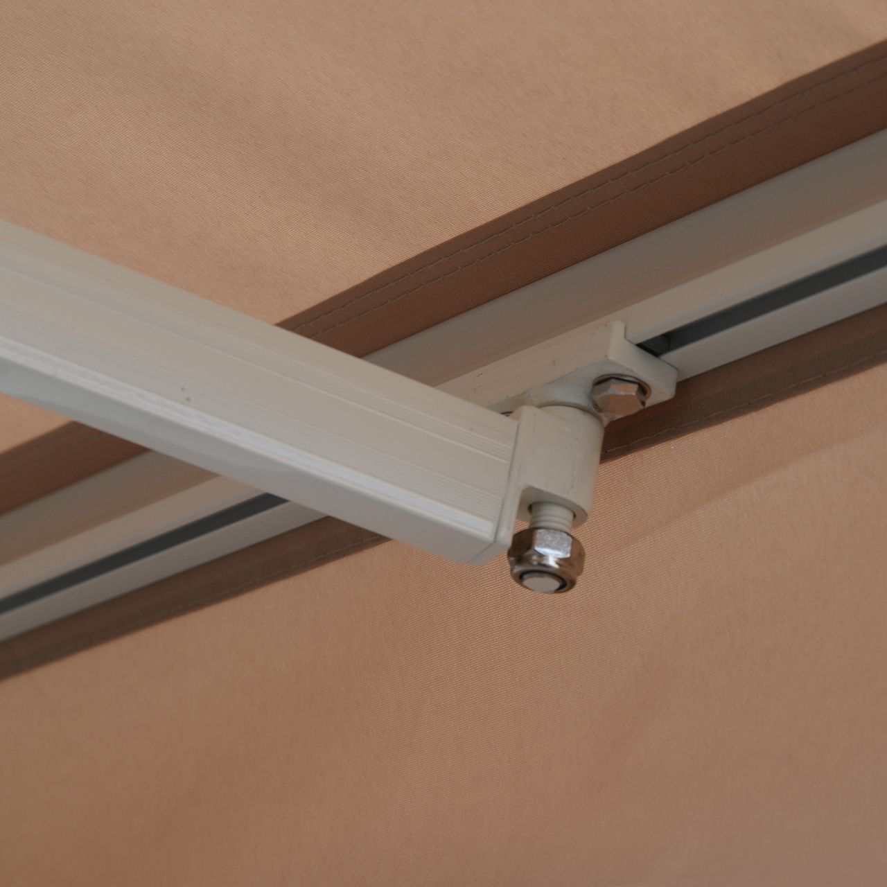 Outsunny Markise Alu-Markise Aluminium-Gelenkarm-Markise 3x4m Sonnenschutz Balkon Beige