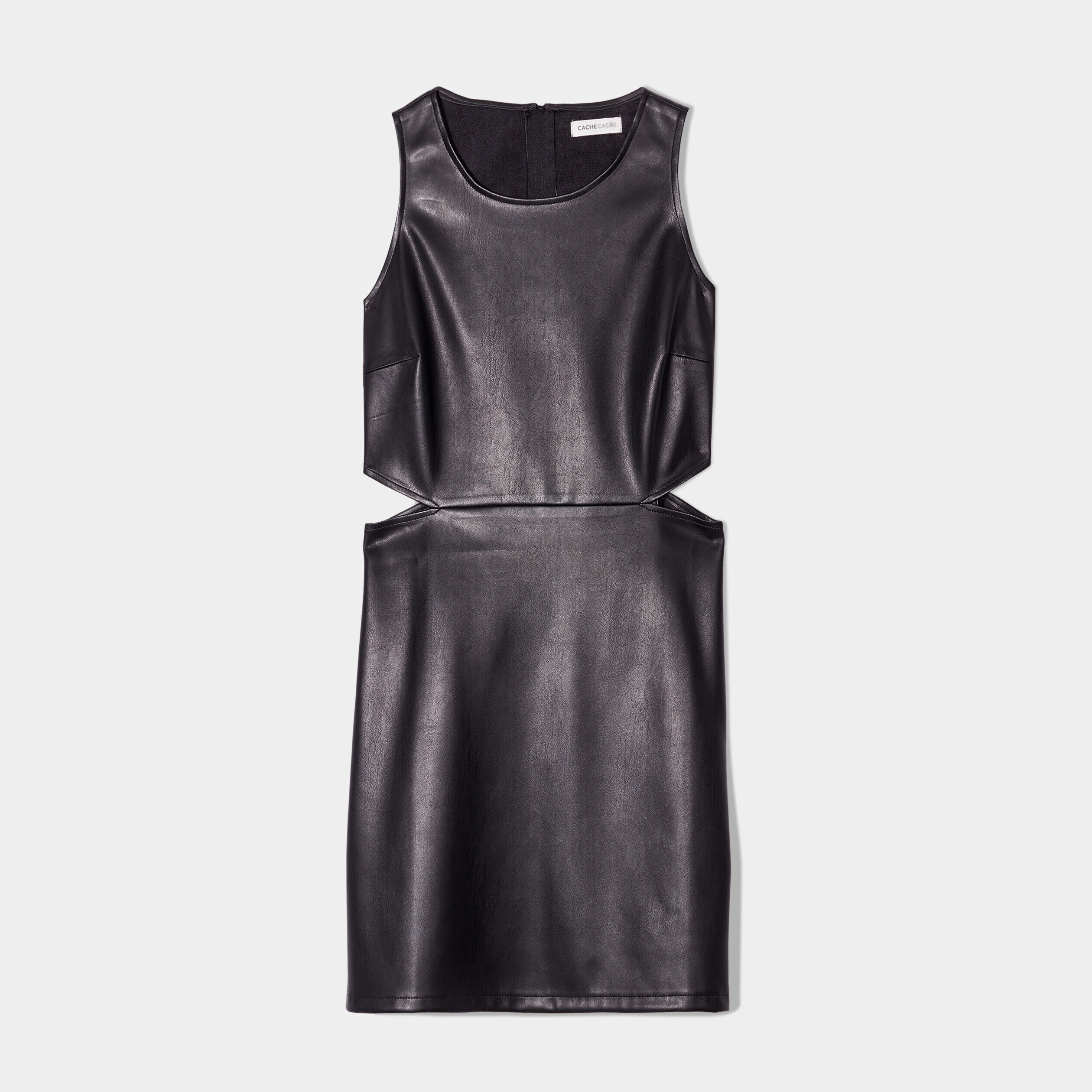 Robe droite simili cuir noir femme | Cache Cache