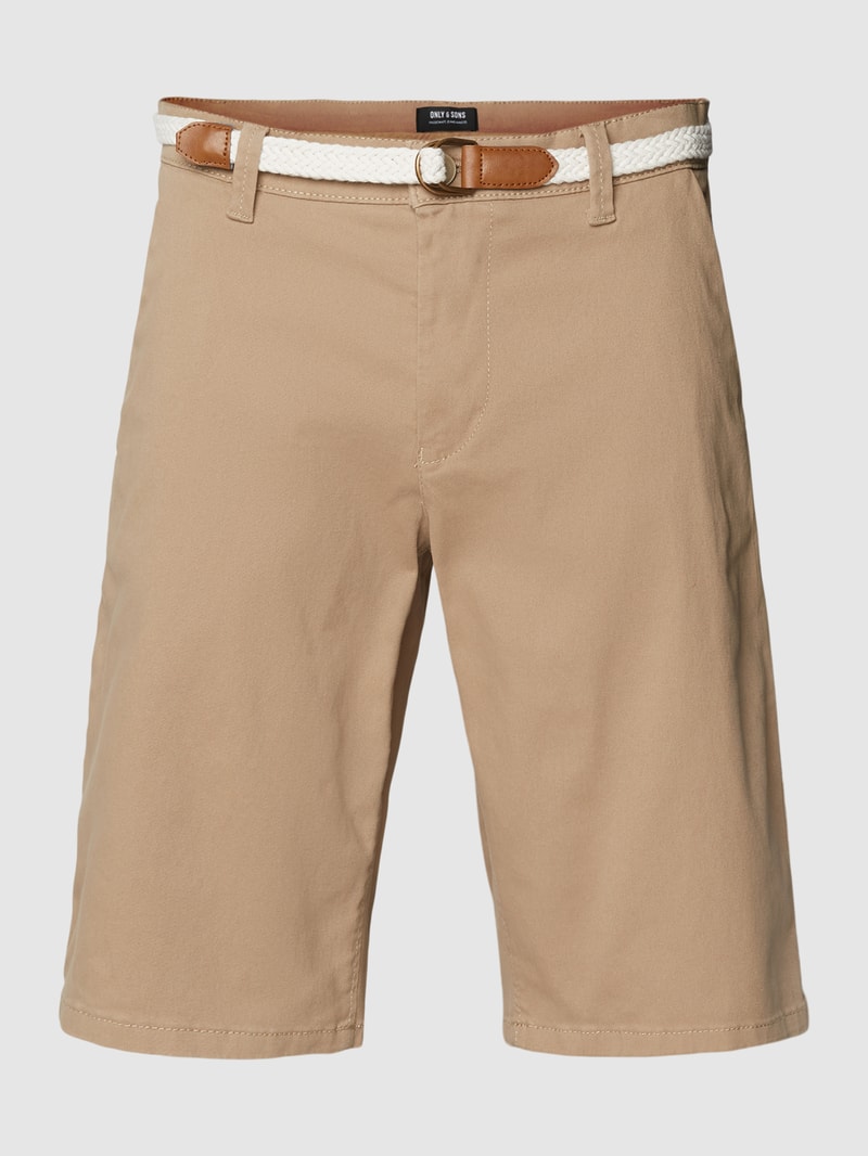Chino-Shorts mit Gürtel Modell 'WILL' in beige