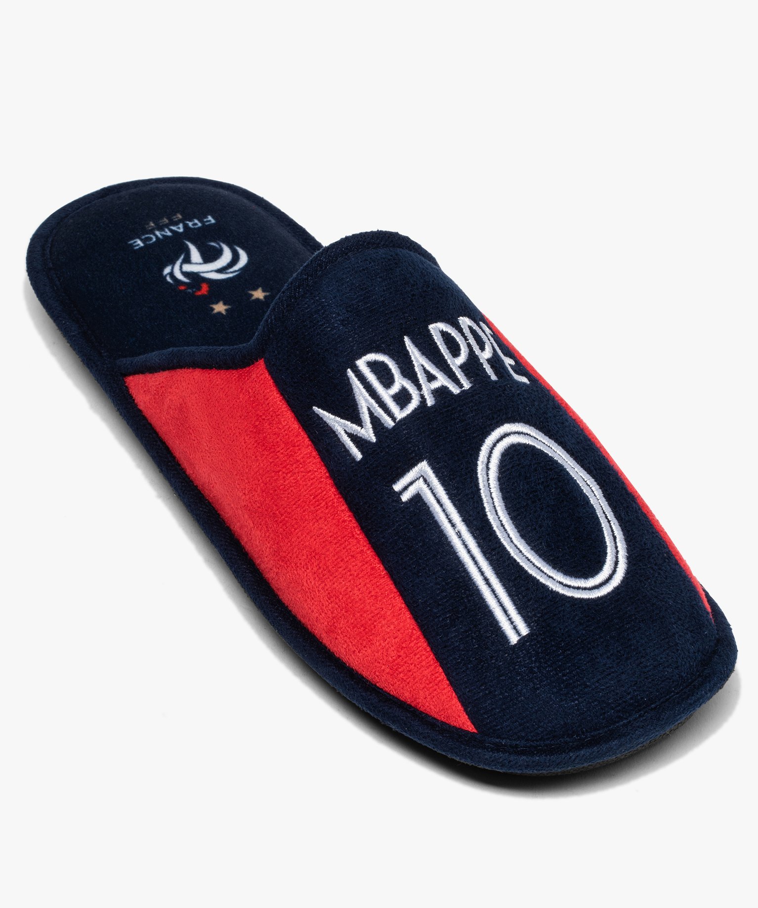 Chaussons homme mules plates en velours - Mbappé marine | GEMO