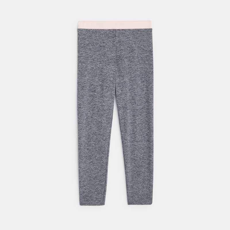 Legging de sport chiné gris fille