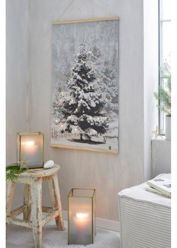 LED-Leinwandbild mit Tannenbaum-Design