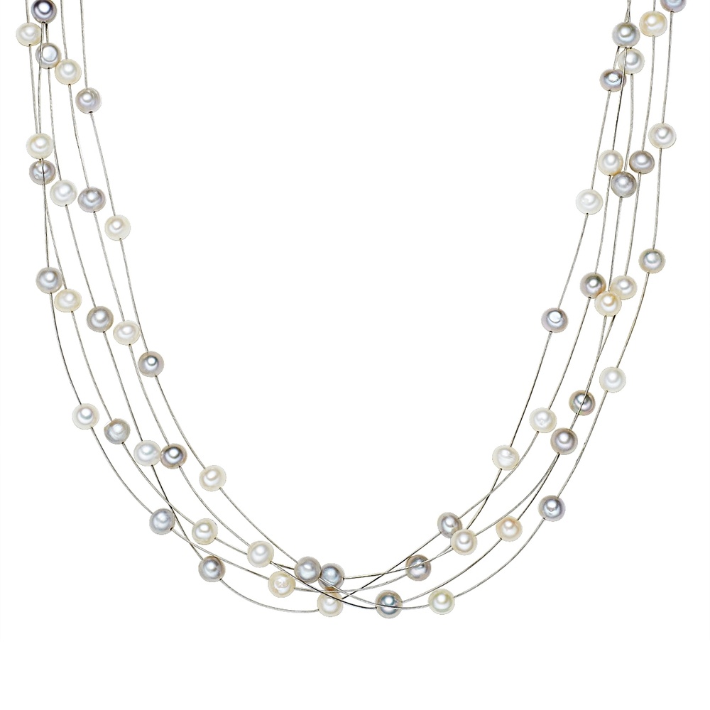 Valero Pearls Collier de perles Perle de culture d'eau douce Perle de culture d'eau douce en Gr collier