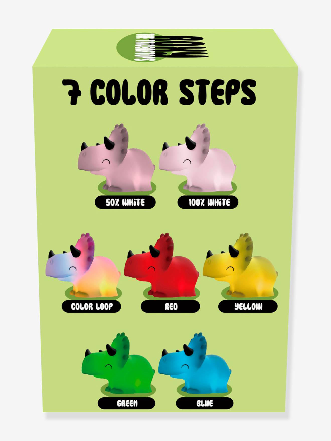 Softes Kinderzimmer Akku-Nachtlicht Triceratops ROXY DHINK - rosa