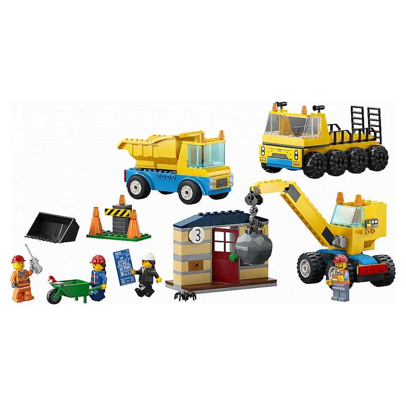 60391 Les camions de chantier et la grue à boule de démolition, LEGO City
