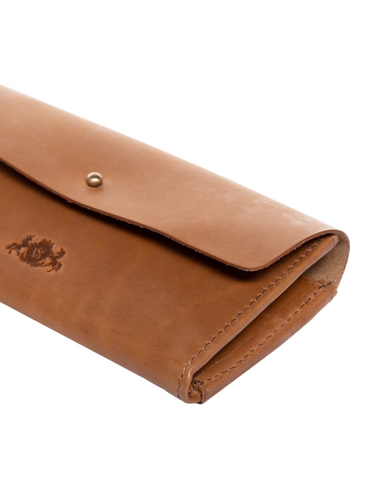 SID & VAIN Leder-Geldbörse echt Leder Geldbeutel Damen groß natural-hell-tan in beige günstig kaufen onesize