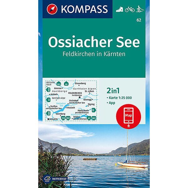 KOMPASS WANDERKARTE OSSIACHER SEE, FELDKIRCHEN IN KÄRNTEN