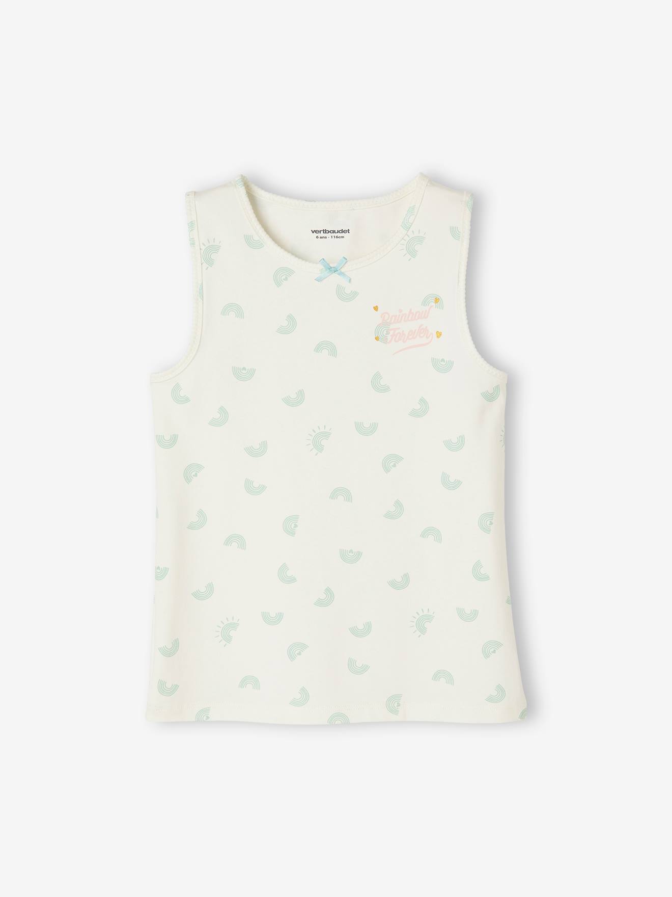 Lot de 2 débardeurs imprimés fille rose pâle