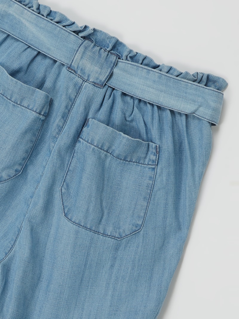 Paperbag-Hose aus Lyocell in hellblau
