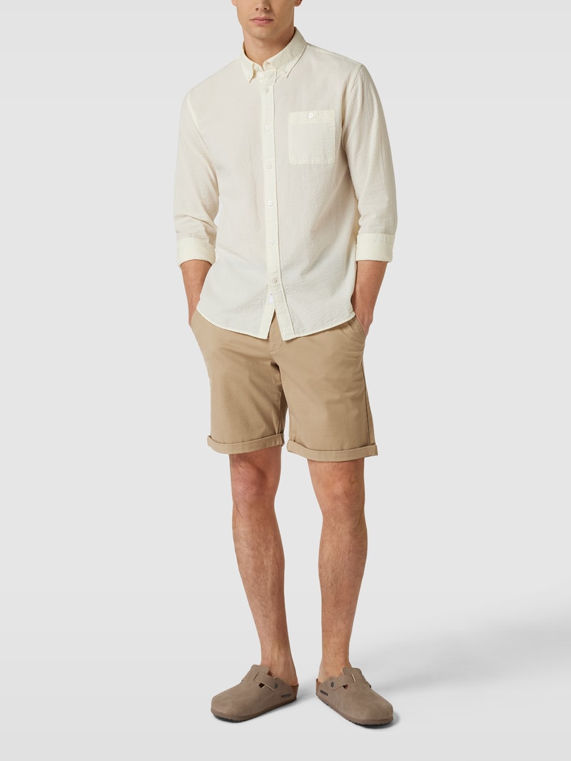 Bermudas mit Paspeltaschen in beige