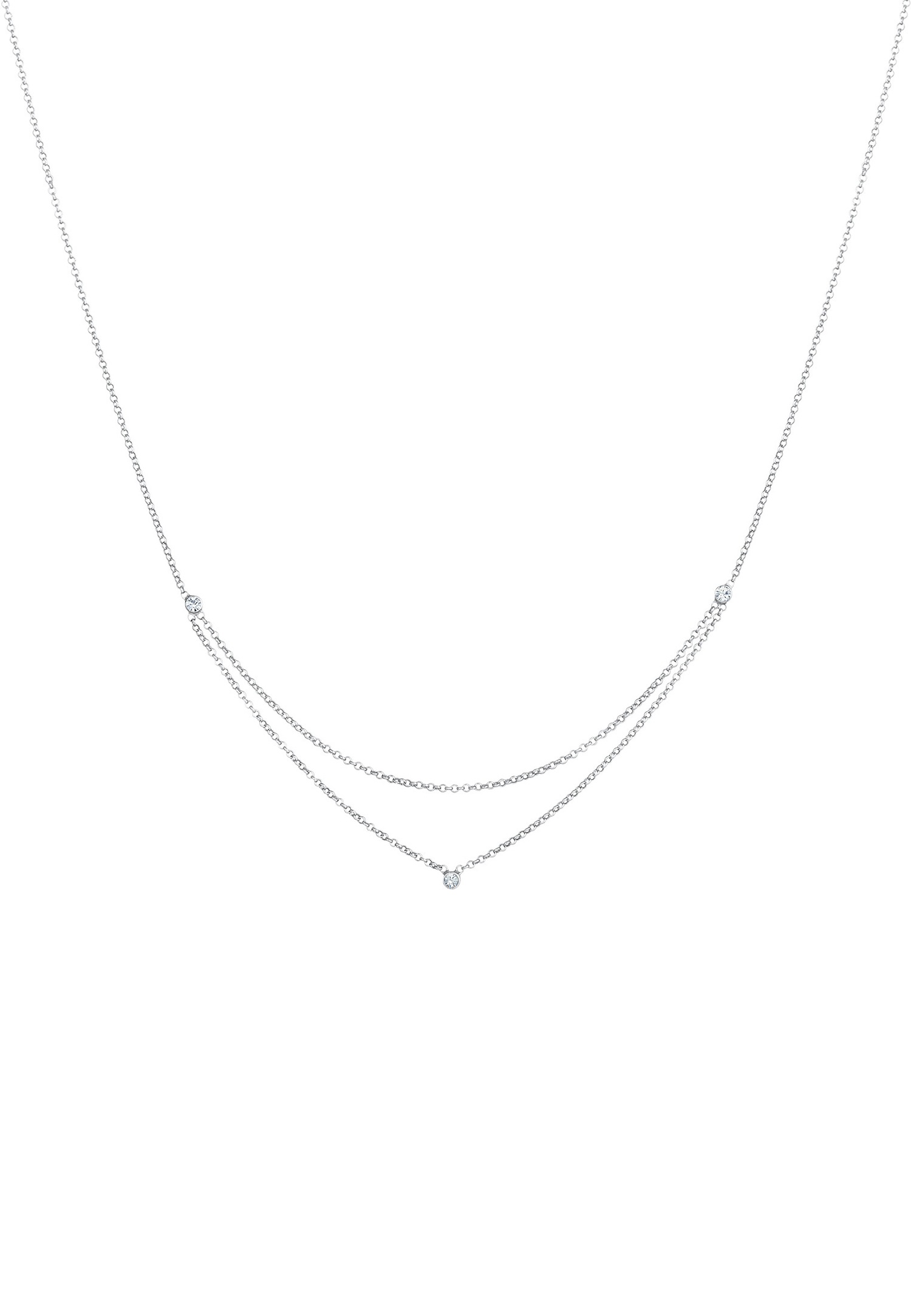 Conjunto básico de capas para mujer de Elli con cristales de plata de ley 925.