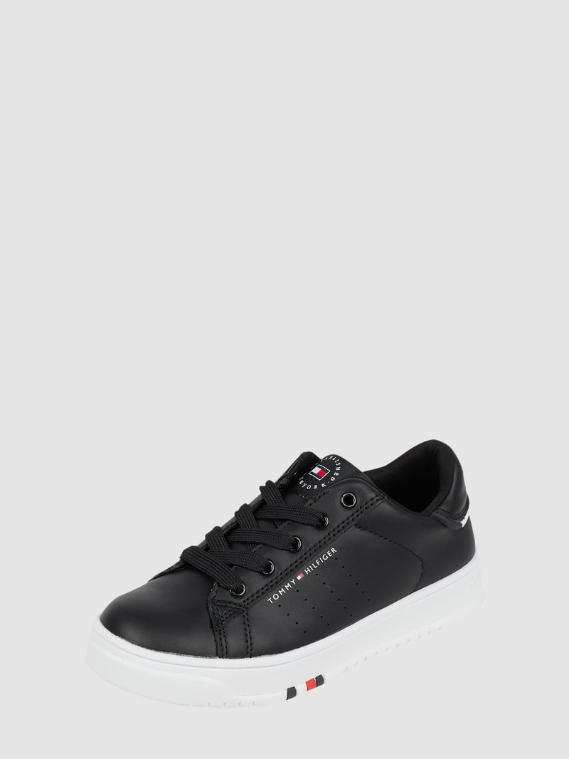 Sneaker in Leder-Optik Modell 'KAREEM' in schwarz