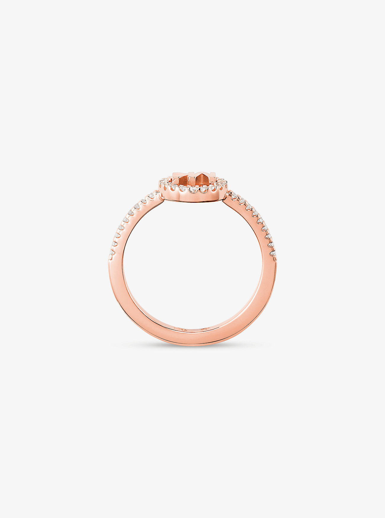 Precious Metal Plated Sterling-Silver Logo Ring - ROSE GOLD