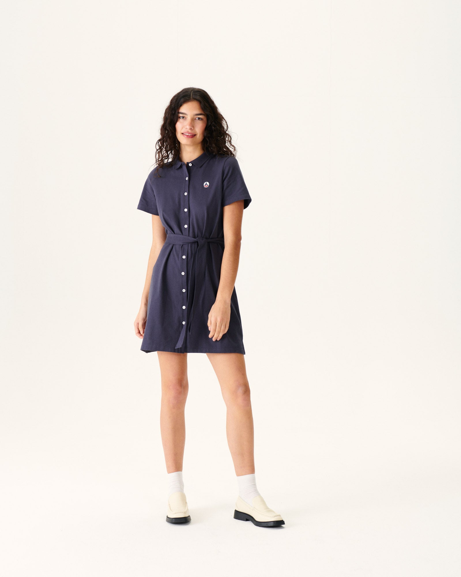 Robe polo femme en coton biologique Marine Valencia