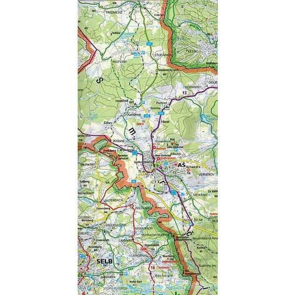 Vogtland - Hof - Fichtelgebirge 1 : 70000 - Fahrradkarte
