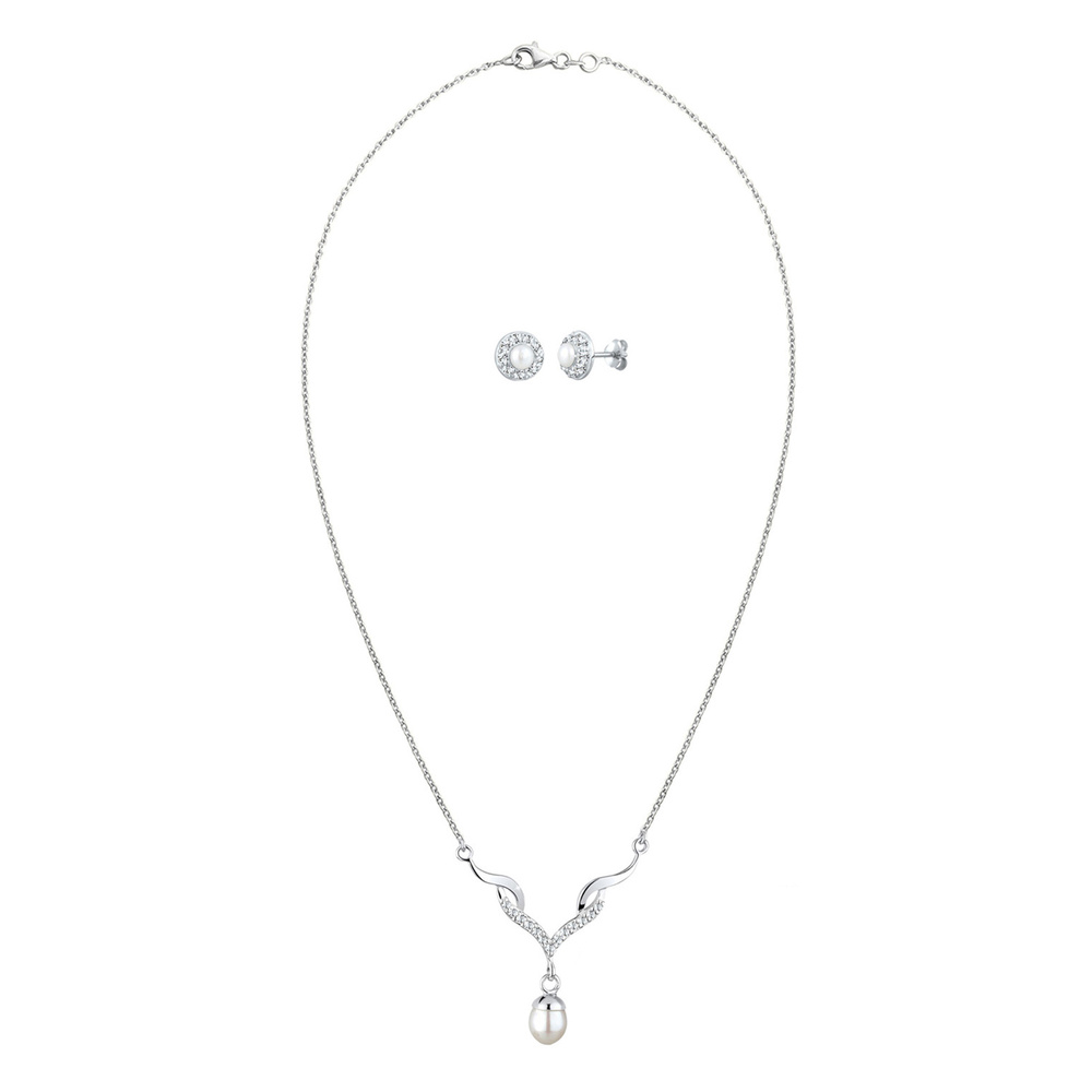 Elli Elli Ensemble de Bijoux Femmes Goutte Pendentif Set clous d'oreilles avec cristau Bijoux