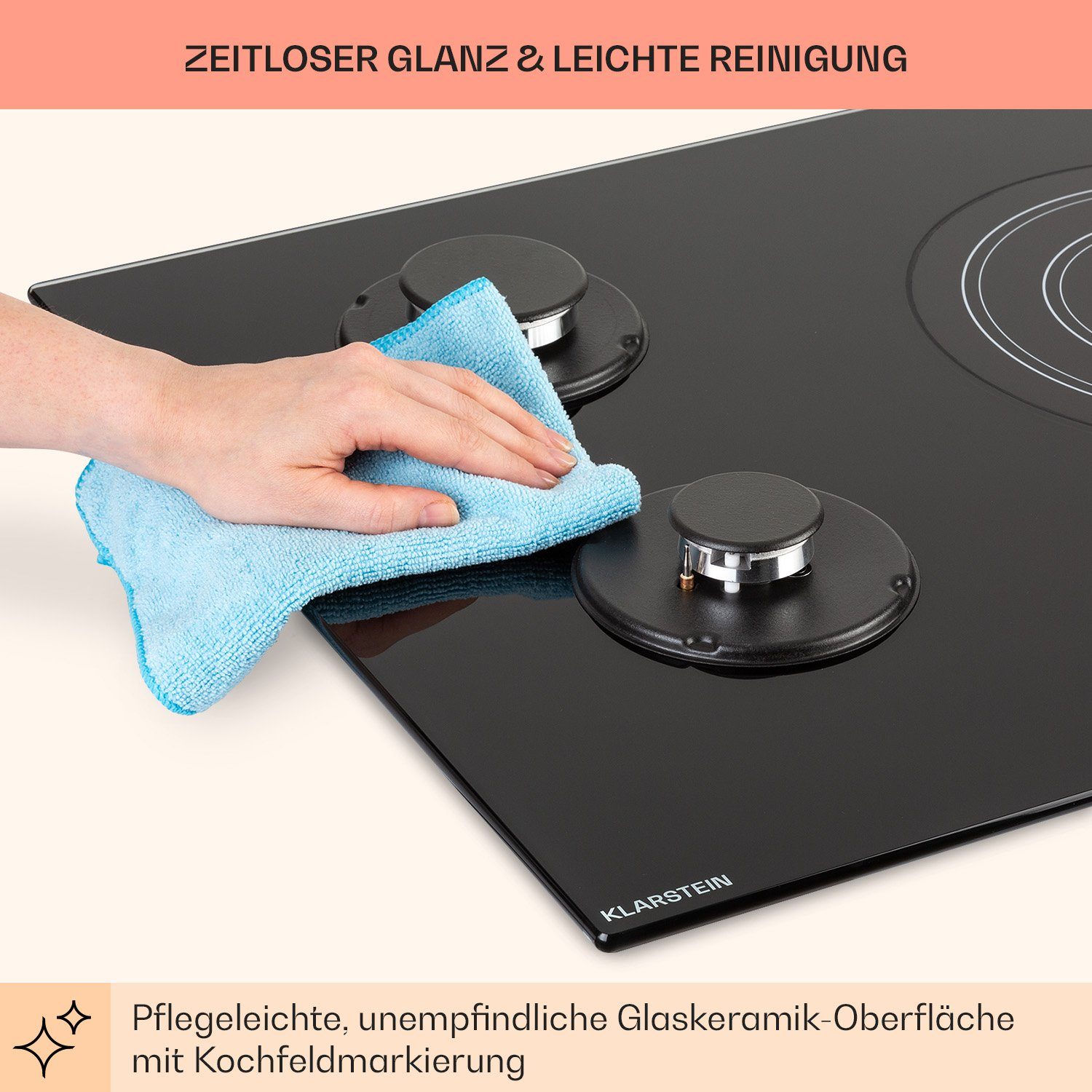 Klarstein Gas-Kochfeld CP11-MultiChef-5 CP11-MultiChef-5, 5 Kombi Multi Kochfelder Gaskochfelder 4 Brenner