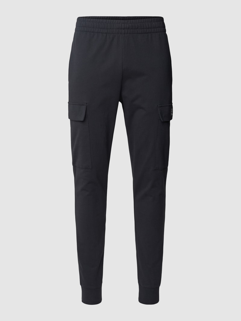Sweatpants mit Label-Print in marineblau
